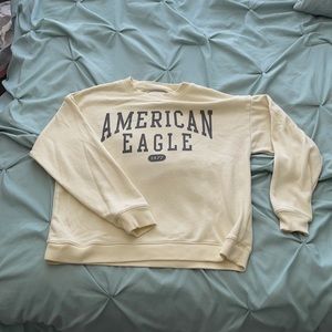 soft yellow american eagle crew neck